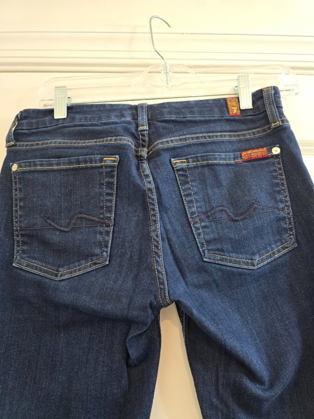 7 for All Mankind Women's Kimmie Crop - Dark Wash - Picture 5 of 8